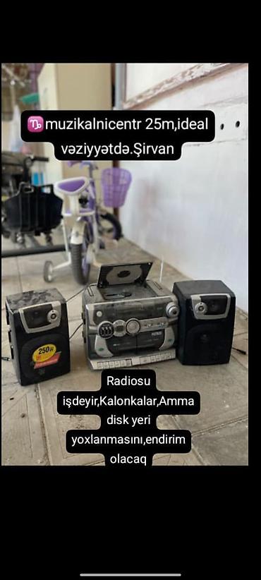 Аудиотехника: Musiqi mərkəzi (stereo sistem) – Şirvan - Kompakt sistem: əsas blok + — 1