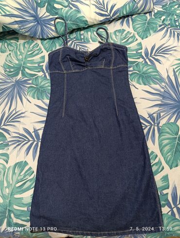 haljina pliš: M (EU 38), color - Blue, Other style, With the straps