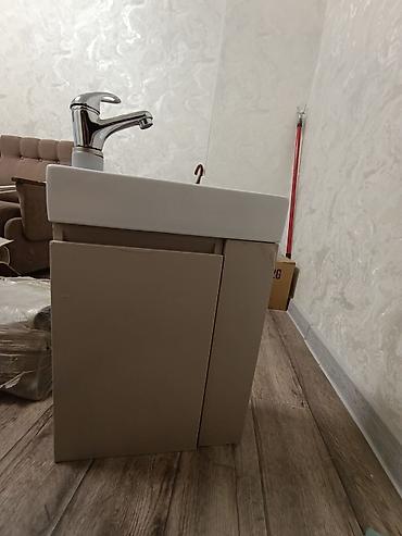 Тумбы и подставки: Тумба для ванны, Новый, С раковиной, ЛДСП, Самовывоз, цвет - Бежевый — 4