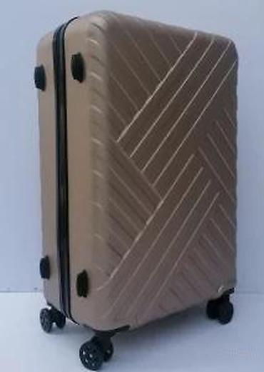 Putni koferi i torbe: Tvrdi kofer na točkićima – zlatno/bež boja - Materijal: čvrsta ABS — 18