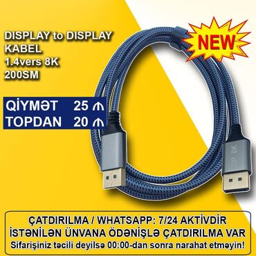 thunderbolt hdmi kabel: Kabel "Display to Display 1.4vers 2m 8K" 🚚Metrolara və ünvana