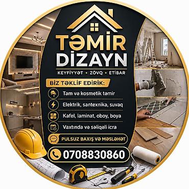 kafel işi: TƏMİR VƏ DİZAYN XİDMƏTLƏRİ Təklif edilən işlər: - Tam və kosmetik — 1