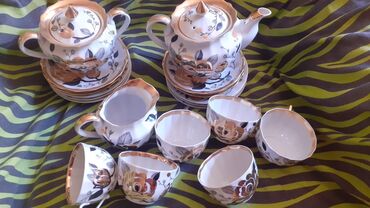 Süfrə ləvazimatları: Çay dəsti, rəng - Ağ, Farfor