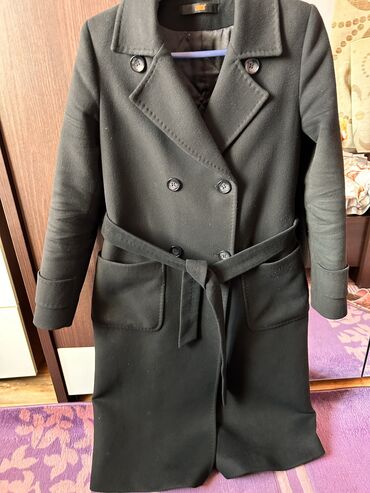 Пальто: Пальто, Классика, Зима, Кашемир, По колено, Двубортная модель, M (EU 38)