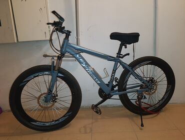 İdman velosipedləri: Velors V-680 dağ velosipedi - Rəng: boz-mavi, qrafik yazılarla - — 1