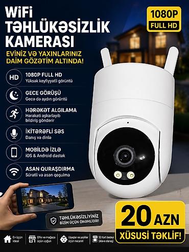 Wi‑Fi Smart Kamera – 360° döndürülən PTZ nəzarət • Telefonla