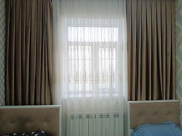 dəmir jaluzlər: Qəhvəyi-bej rəng çalarlarında pərdə dəsti - Komplekt: 2 ədəd qatı — 2