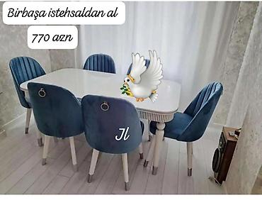 ofis stulları: Qonaq otağı üçün, Yeni, Açılmayan, Dördbucaq masa, 6 stul — 1