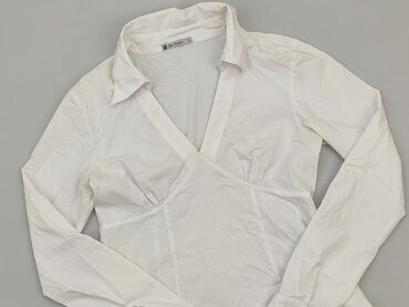 białe eleganckie bluzki z długim rękawem: Shirt, L (EU 40), condition - Good