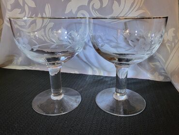 Čaše: Case kristal,rucni rad,gravura za dvoje 0,5 L,univerzalne iz 70ih — 5