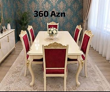 Qonaq otağı üçün, İşlənmiş, Dördbucaq masa, 6 stul lalafo.az -da Qonaq otağı üçün, İşlənmiş, Dördbucaq masa, 6 stul