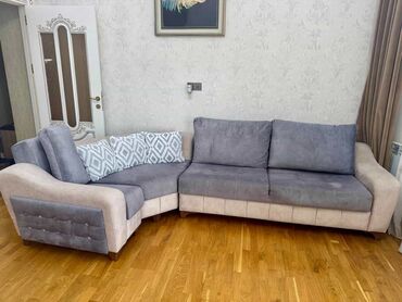 Sifarişlə dolablar: Künc divan, İşlənmiş, Açılan, Bazalı