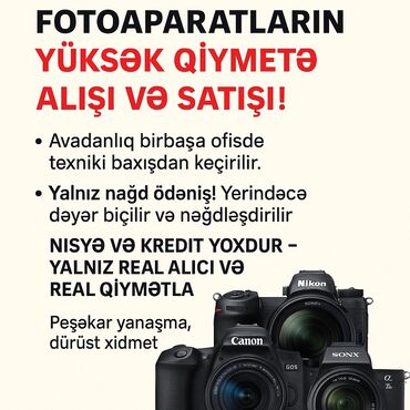 dyson v15 qiymeti: Canon, Nikon, Sony fotoaparatlarının yüksək qiymətlə alışı və satışı