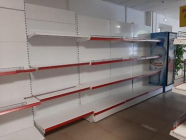 Торговое оборудование: Витрины, стеллажи, полки торговые металлические б/у, полка магазинная — 3