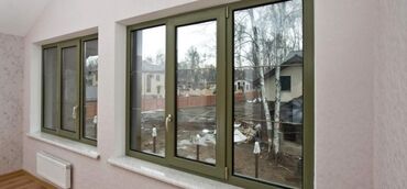 готовые теплицы купить: Пластиковые окна с ламинацией под оливковый/хаки цвет - Профиль ПВХ с