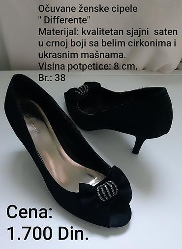 obuca bona: Crne ženske salonke "Differente" od kvalitetnog sjajnog satena — 1