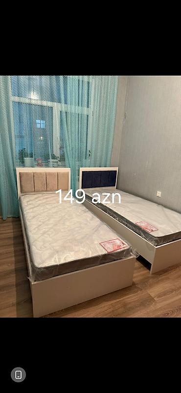 madeyra tek carpayilar: Tək nəfərlik çarpayı – müxtəlif başlıqlı modellər - Rəng: ağ karkas — 6