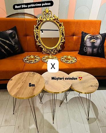 barokko: - Klassik dizaynlı qızılı çərçivəli böyük oval güzgü və 3 ədəd — 1