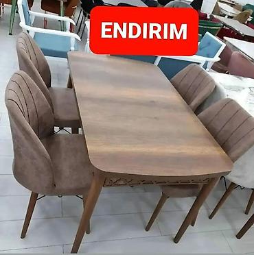 Qonaq otağı üçün, Yeni, Açılan, Dördbucaq masa, 4 stul