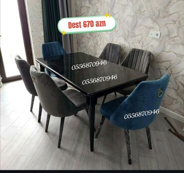 Masa və oturacaq dəstləri: Qonaq otağı üçün, Yeni, Açılmayan, Dördbucaq masa, 6 stul -da lalafo.az — 30 Masa və oturacaq dəstləri: Qonaq otağı üçün, Yeni, Açılmayan, Dördbucaq masa, 6 stul — 30