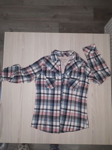 polo košulje: M (EU 38), Cotton, Plaid, color - Pink