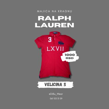 los angeles majice: T-shirt Ralph Lauren, S (EU 36), M (EU 38), color - Red