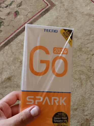 mingecevir telefon satisi: Tecno Spark, 64 ГБ, цвет - Голубой, Отпечаток пальца