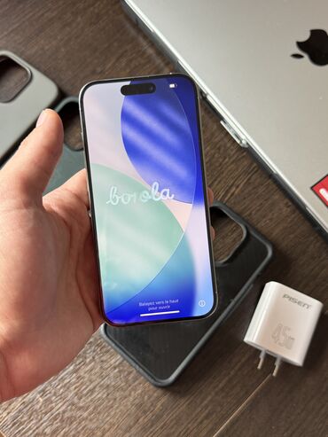 айфон 15 про макс бишкек: IPhone 15 Pro, Колдонулган, 128 ГБ, Natural Titanium, 87 %