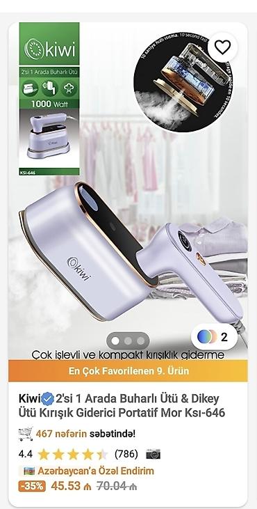Ütülər və buxarlayıcılar: Kiwi 2'si 1 Arada Buharlı Ütü & Dikey Ütü Kırışık Giderici — 3