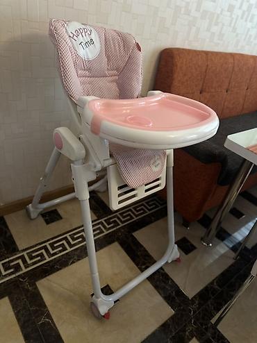 Yemək masaları, oturacaqları: Uşaq yemək stulu – “Happy Time” - Rəng: açıq çəhrayı/ağ - Yumşaq — 1