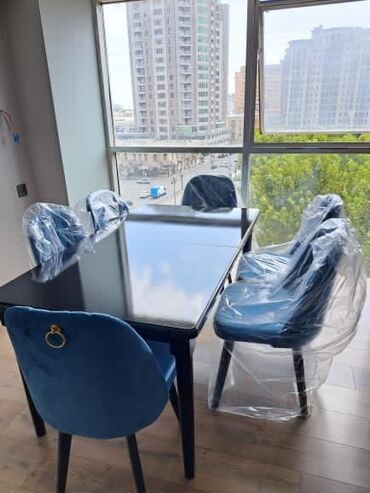 stol stul baku: Для гостиной, Новый, Раскладной, Квадратный стол, 6 стульев