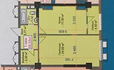 Продажа квартир: 1 комната, 59 м², Элитка, 12 этаж, Готовая ПСО (под самоотделку) — 12