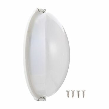 Plitə işləri: Bu, ağ rəngdə, oval formalı plastik lampa örtüyüdür. Onun kənarlarında