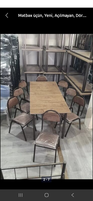 Masa və oturacaq dəstləri: Mətbəx üçün, Yeni, Açılmayan, Dördbucaq masa, 8 stul -da lalafo.az — 7 Masa və oturacaq dəstləri: Mətbəx üçün, Yeni, Açılmayan, Dördbucaq masa, 8 stul — 7