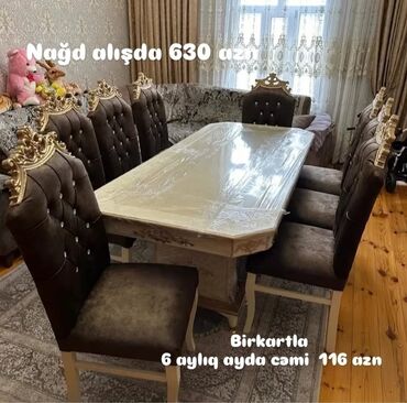 Sifarişlə masa və oturacaq dəstləri: Dördbucaq masa, Qonaq otağı üçün -da lalafo.az — 11 Sifarişlə masa və oturacaq dəstləri: Dördbucaq masa, Qonaq otağı üçün — 11