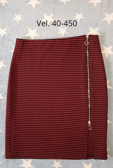 Skirts: L (EU 40), Midi, color - Burgundy