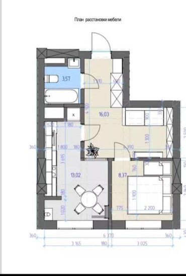 кок джар: 1 комната, 41 м², Элитка, 4 этаж, ПСО (под самоотделку)