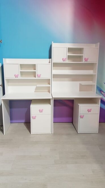 Uşaq masaları: Oğlan və qız üçün, Yeni, Siyirməli, Yazı masası, Stulsuz — 18