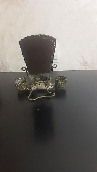 İncəsənət və kolleksiyalar: Antik üslubda metal stolüstü bəzək dəsti – güzgülü - Material: tökmə — 2