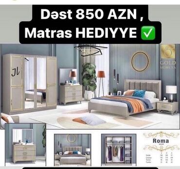 2 х спальную кровать: Yeni‼️Yataq mebeli ✔️Reng secimi var ✔️Yüksək keyfiyyət. ✔️Qiymeti