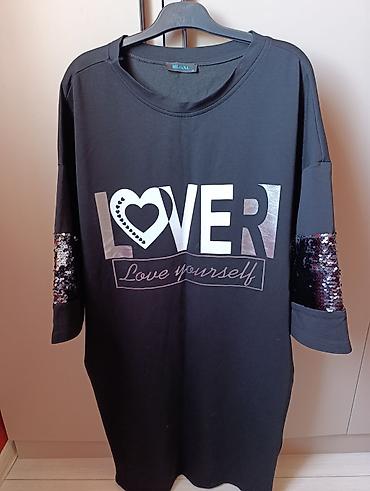 mayka turkce: Qadın t-shirt/tunika – Biljana brendi - Rəng: qara - Ön hissədə — 1