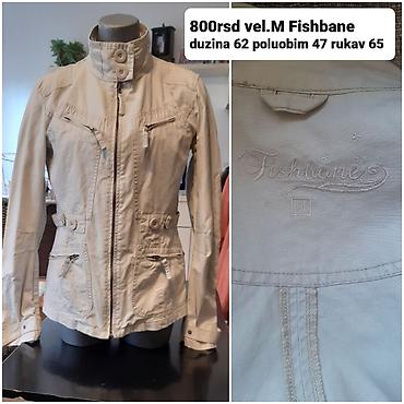 pull and bear srb: Fishbone ženska jakna, veličina M. - Boja: svetlo bež - Materijal — 1