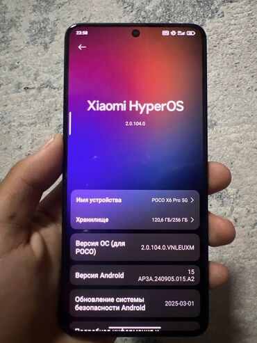 xiaomi poco x5 pro: Poco X6 Pro 5G, Б/у, 256 ГБ, цвет - Черный, 1 SIM, 2 SIM