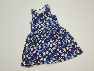 sukienka niebieska w kwiaty: Sukienka, H&M Kids, 8 lat, 122-128 cm, stan - Bardzo dobry
