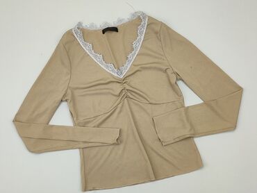 brązowa bluzki z krótkim rękawem: Блуза жіноча, S, стан - Дуже гарний