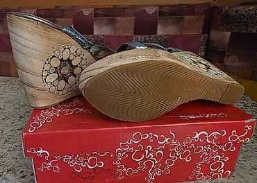 sendel: Qadın üçün platformalı sandal - Üst hissə: Metalik gümüş rəngdə, ilan — 6