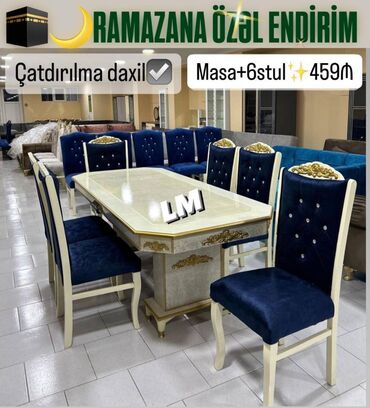 Masa və oturacaq dəstləri: Möhtəşəm TACMARAL masa dəsti👑 Yüksək keyfiyyətlə Qiymət : Masa