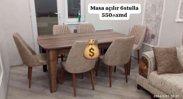 Mebel: Masa ve oturacaq rəng seçimi var