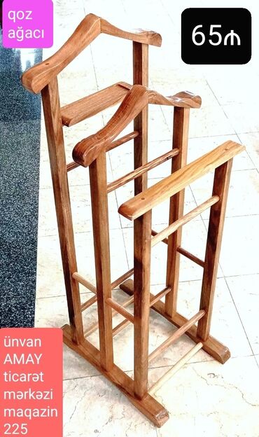Asılqanlar: Qoz ağacından hazırlanmış, kostyum və ya paltarlarınızı səliqəli