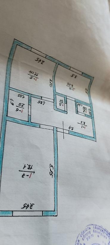 old бишкек: 2 комнаты, 51 м², 106 серия, 3 этаж, Косметический ремонт — 10